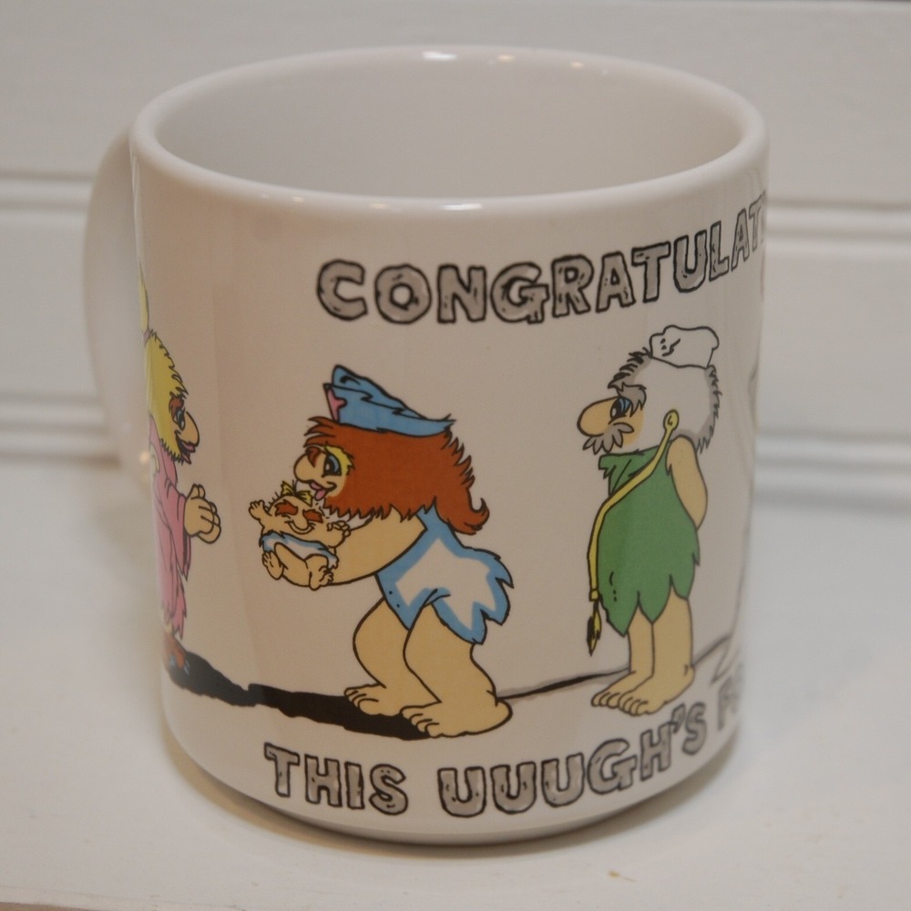 Baby shower gift Coffee Mug‎ "The Uuugh Mug" 1988 Parents Vintage